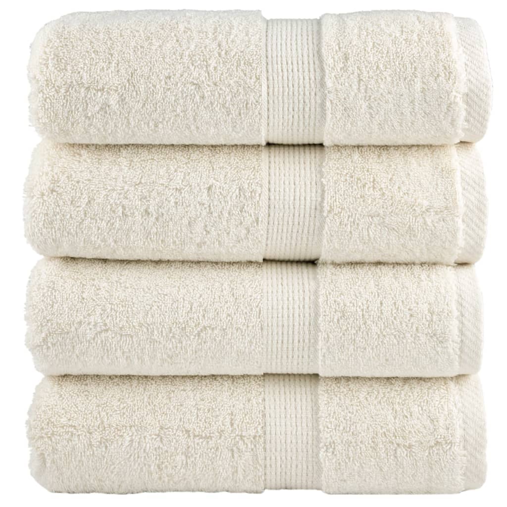 SOLMERE Premium Wash Towels 4 Pieces Cream 30x30 cm 600 gsm - R and M Furniture