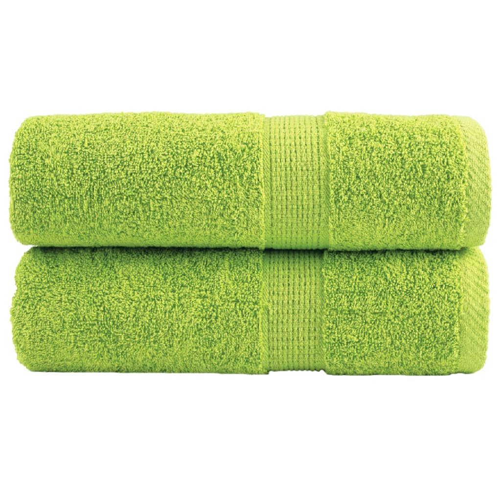Premium Guest Towels SOLUND 2 pcs Apple Green 30x50 cm 600 gsm - All Things Good