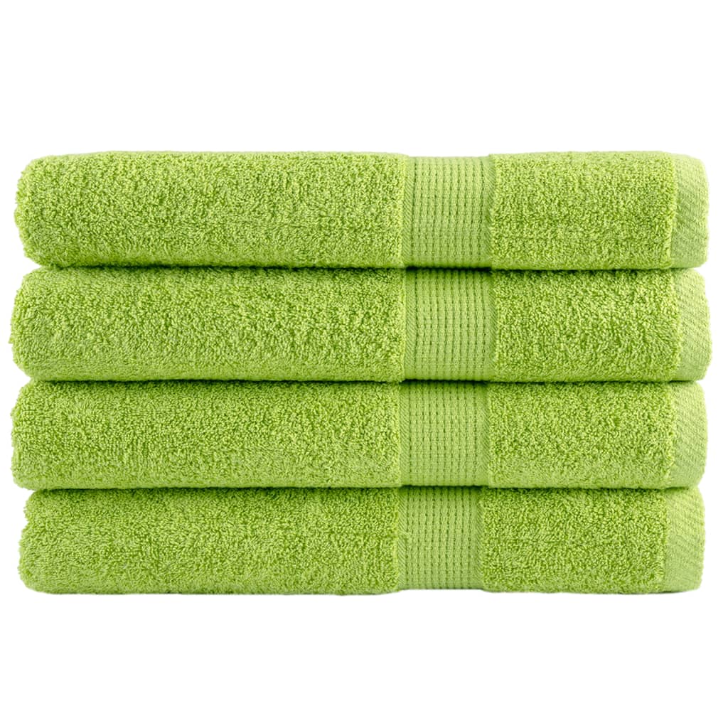 SOLMERE Premium Sauna Towels 4 Pieces Apple Green 80x200 cm 600 gsm - Brittle & Co