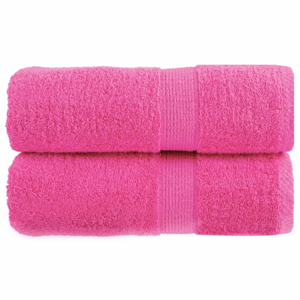 SOLMERE Premium Wash Towels 2 Pieces Pink 30x30 cm 600 gsm - R and M Furniture