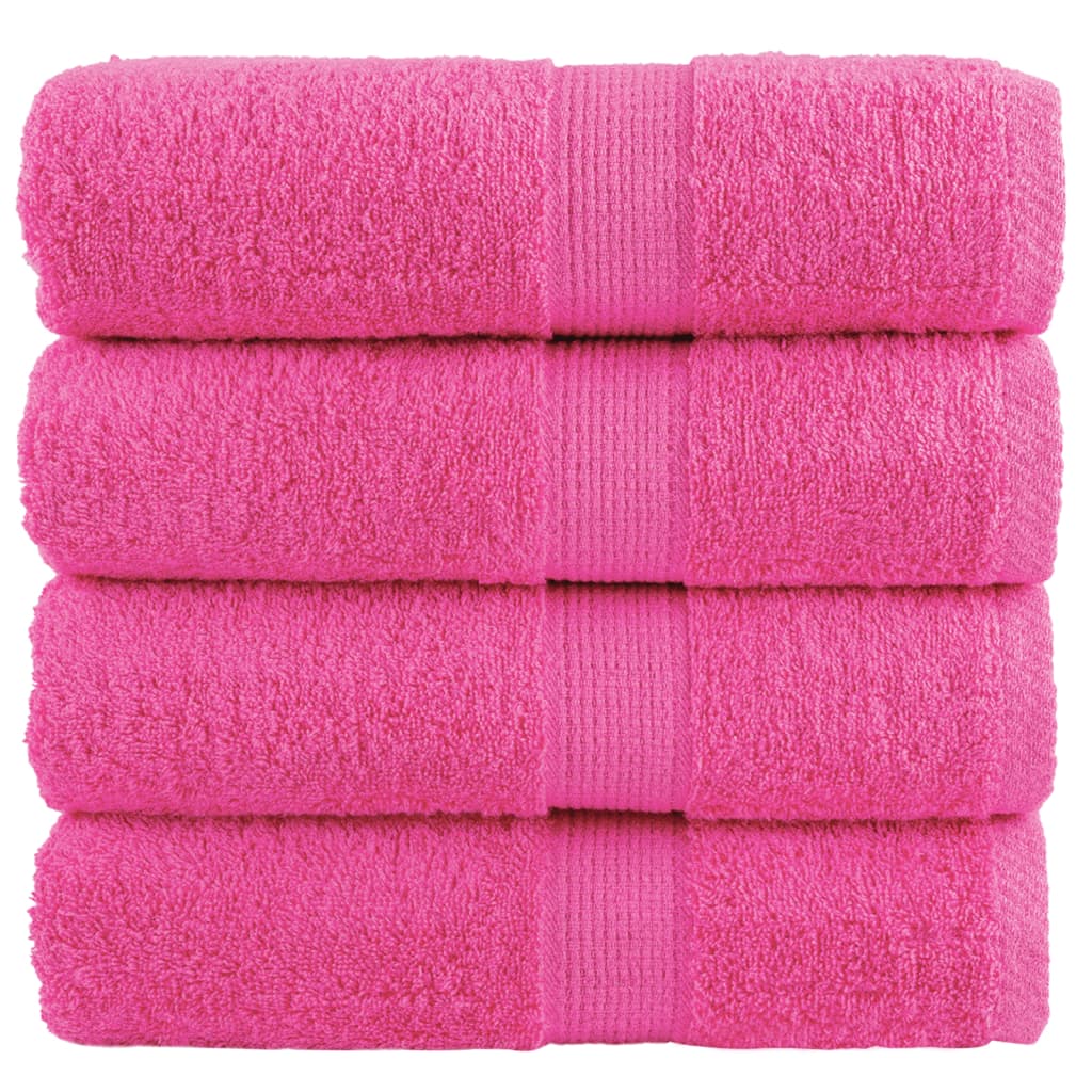 SOLMERE Premium Wash Towels 4 Pieces Pink 30x30 cm 600 gsm - R and M Furniture