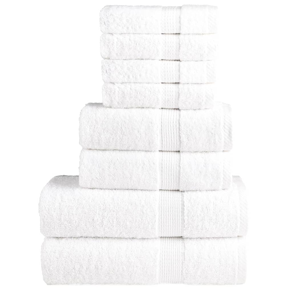 8 Piece Premium Towel Set SOLUND White 600 gsm - All Things Good