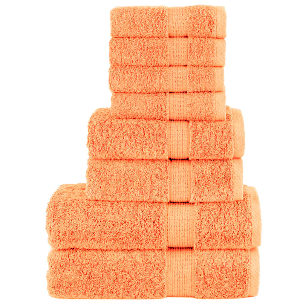 SOLMERE 8 Piece Premium Towel Set Orange 600 gsm - Brittle & Co
