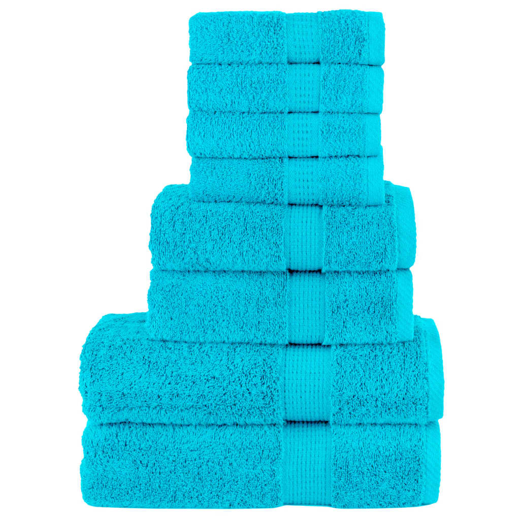 SOLMERE 8 Piece Premium Towel Set Turquoise 600 gsm - Brittle & Co