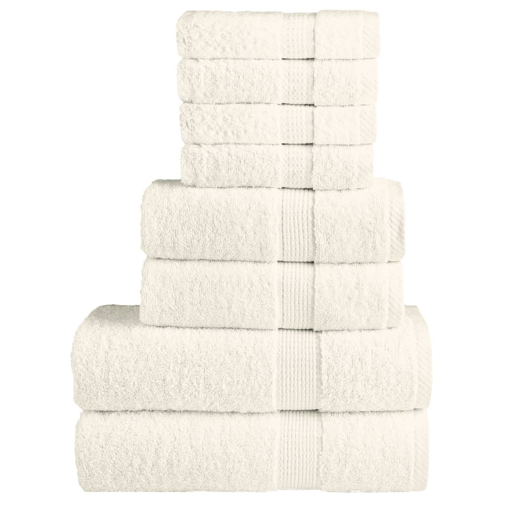 SOLMERE 8 Piece Premium Towel Set Cream 600 gsm - Brittle & Co
