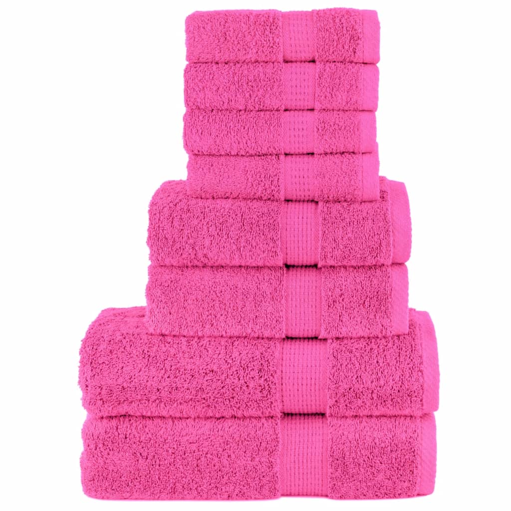 SOLMERE 8 Piece Premium Towel Set Pink 600 gsm - Brittle & Co