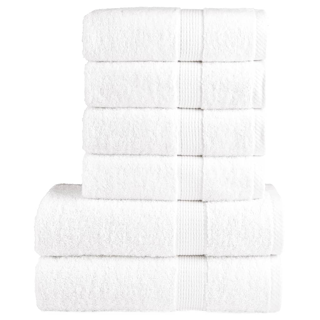 6 Piece Premium Towel Set SOLUND White 600 gsm - Casper Homes