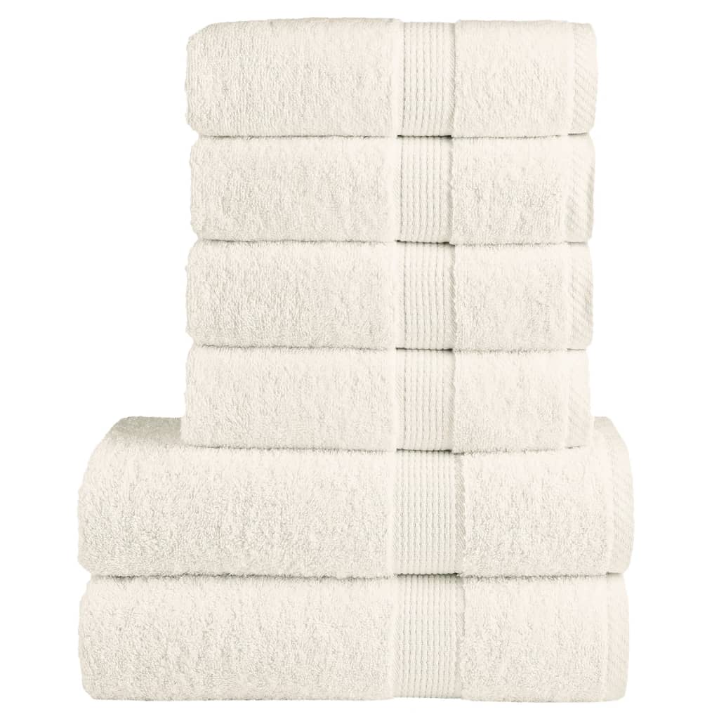 SOLMERE 6 Piece Premium Towel Set Cream 600 gsm - Sid & Sam
