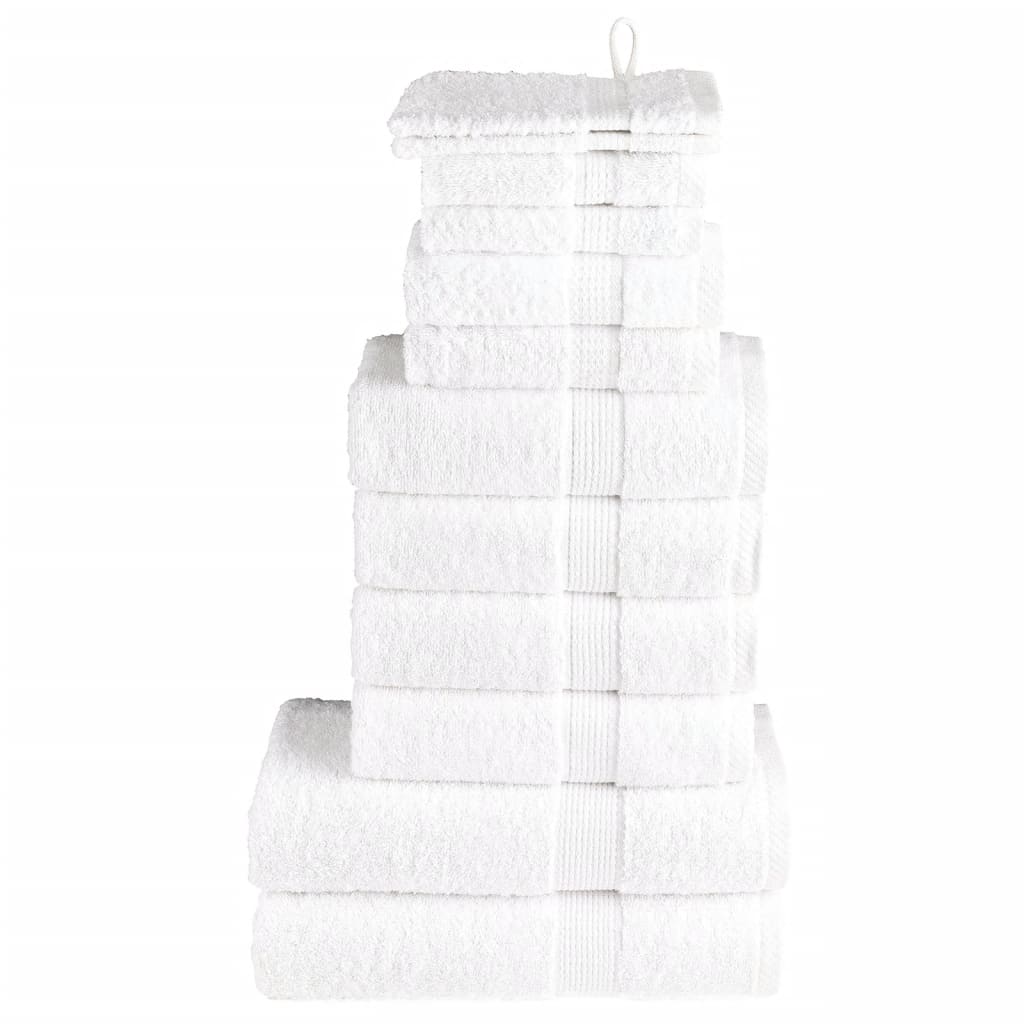 12 Piece Premium Towel Set SOLUND White 600 gsm - Direct Imports