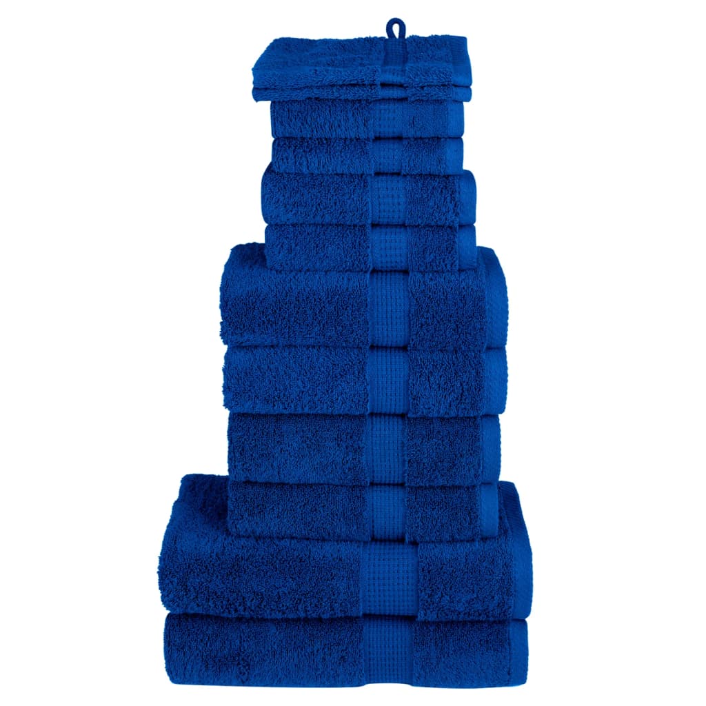 SOLMERE 12 Piece Premium Towel Set Blue 600 gsm - Design Hut