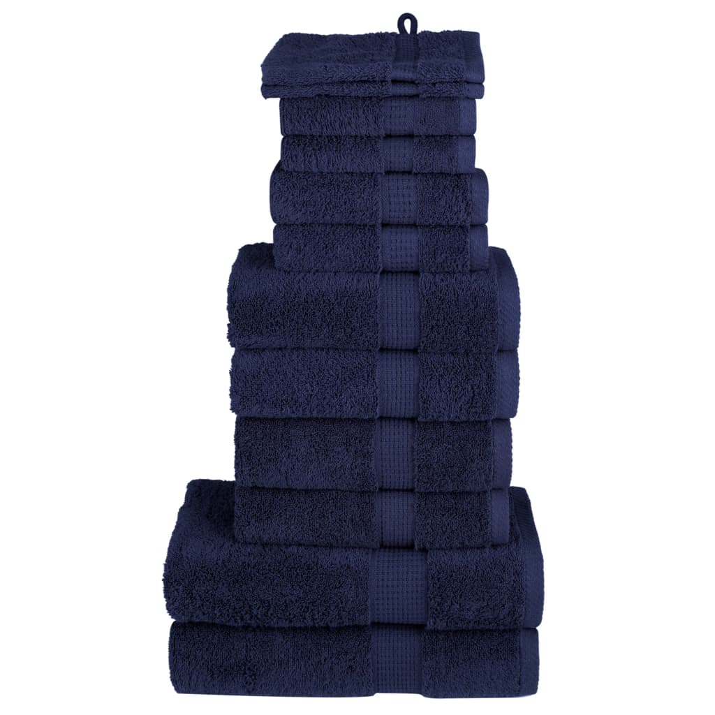 SOLMERE 12 Piece Premium Towel Set Navy Blue 600 gsm - Design Hut