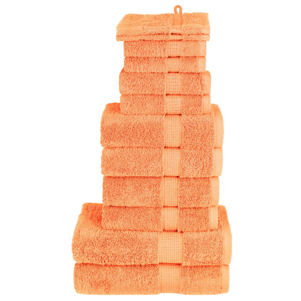 SOLMERE 12 Piece Premium Towel Set Orange 600 gsm - Design Hut