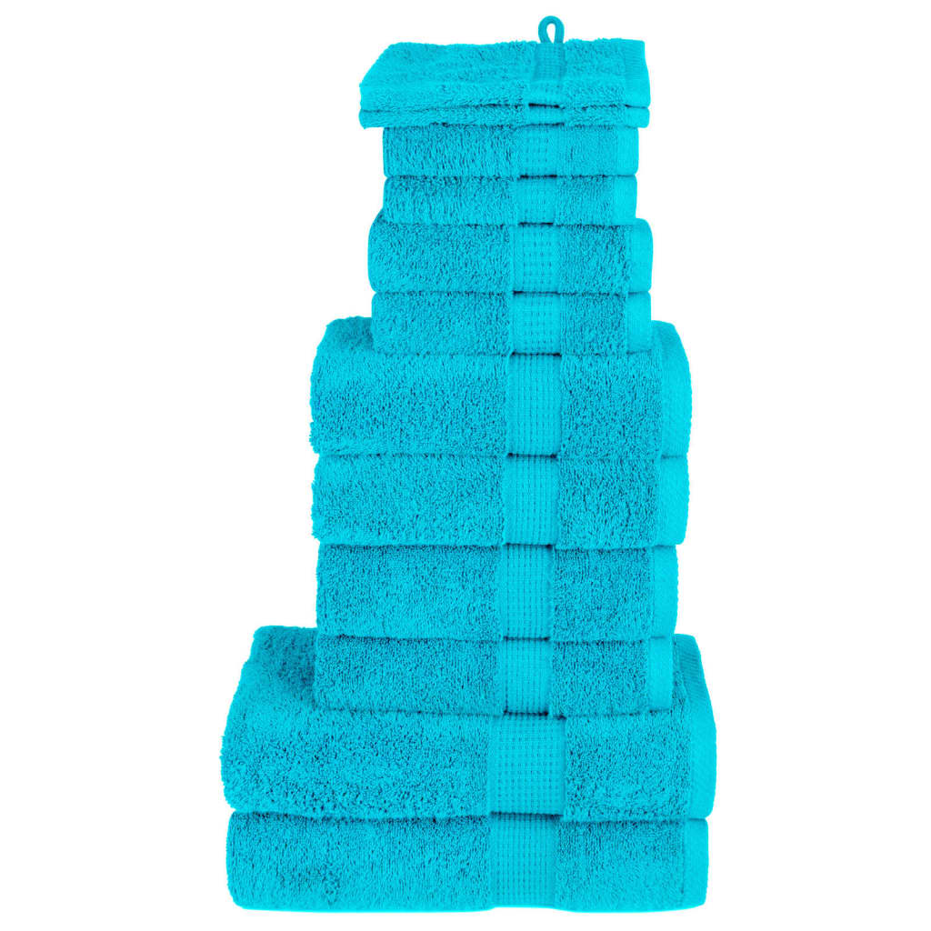 SOLMERE 12 Piece Premium Towel Set Turquoise 600 gsm - Design Hut