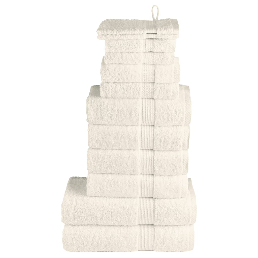 SOLMERE 12 Piece Premium Towel Set Cream 600 gsm - Design Hut