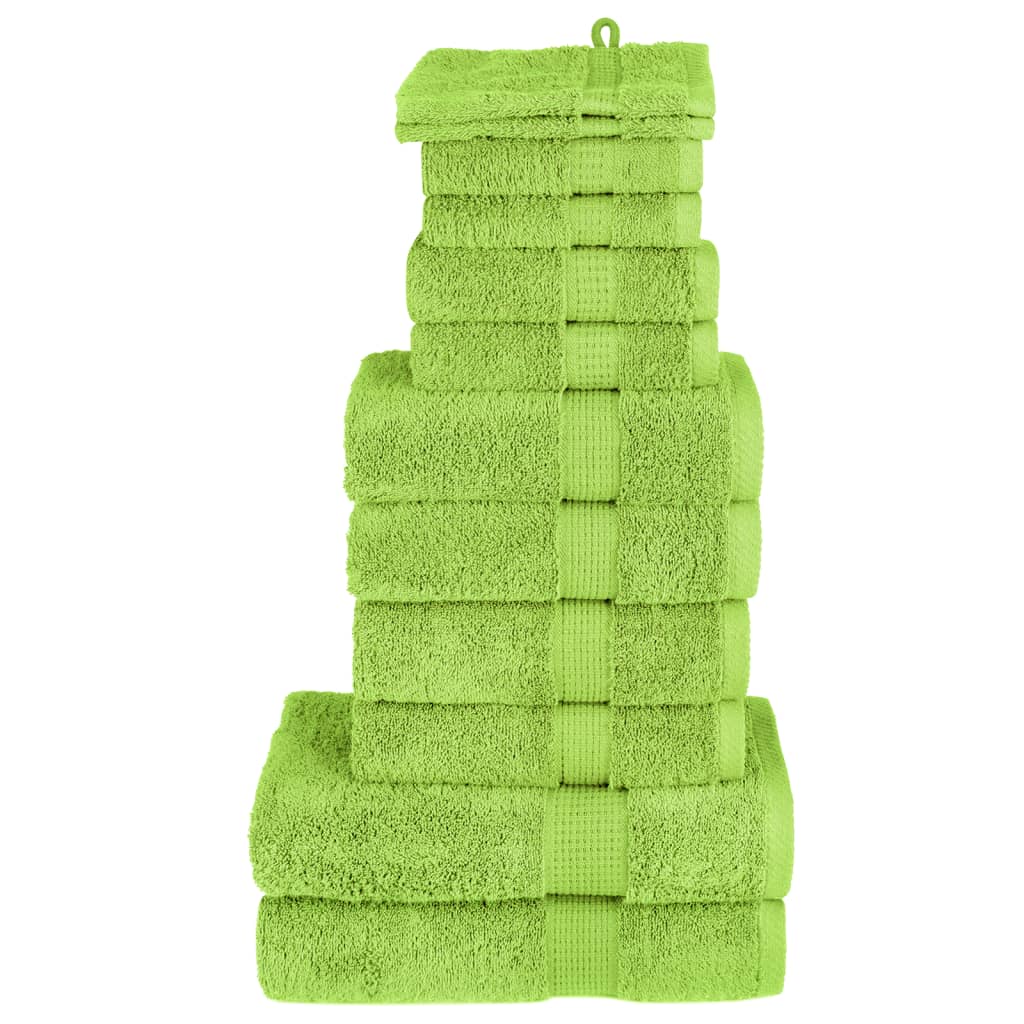 SOLMERE 12 Piece Premium Towel Set Green 600 gsm - Design Hut