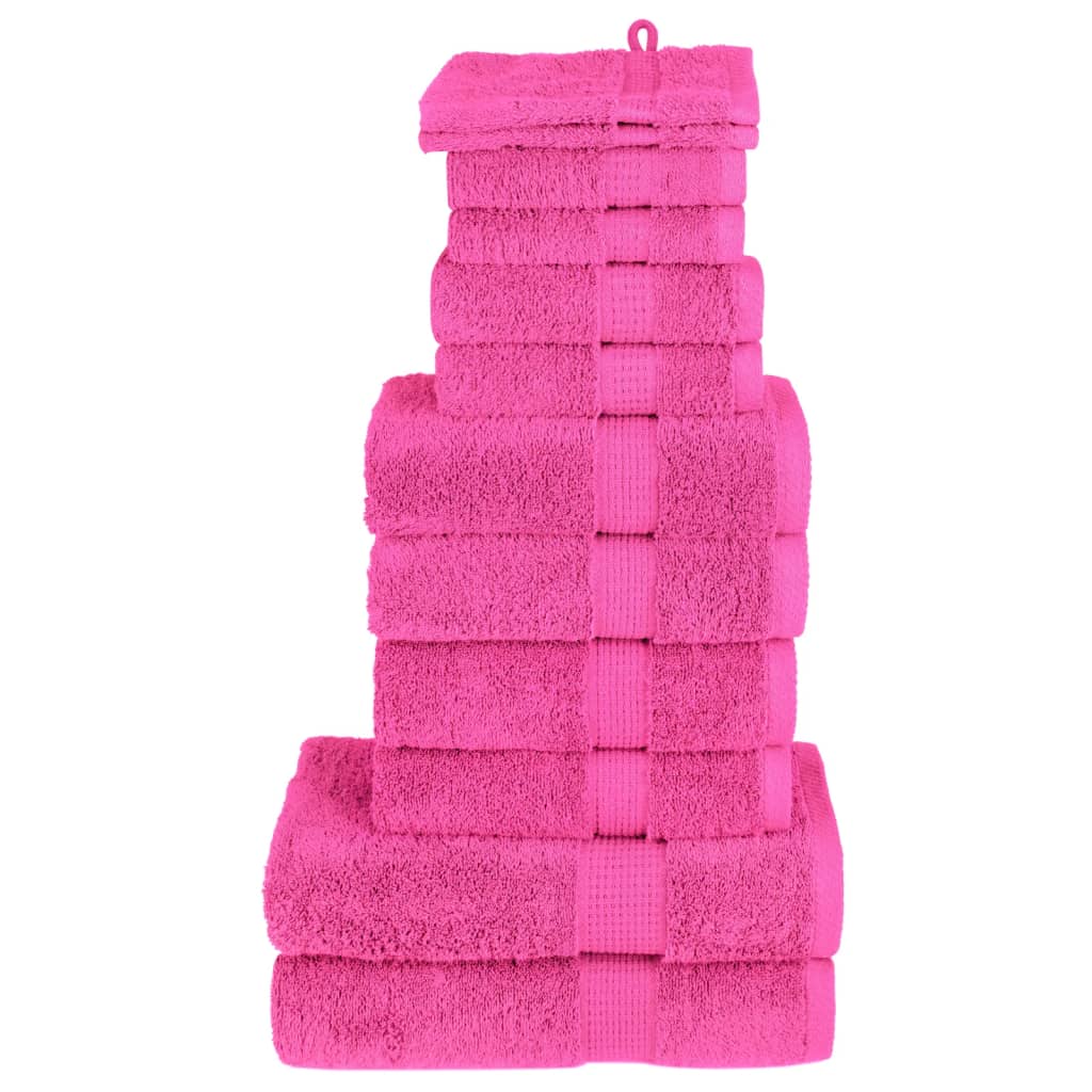 SOLMERE 12 Piece Premium Towel Set Pink 600 gsm - Design Hut