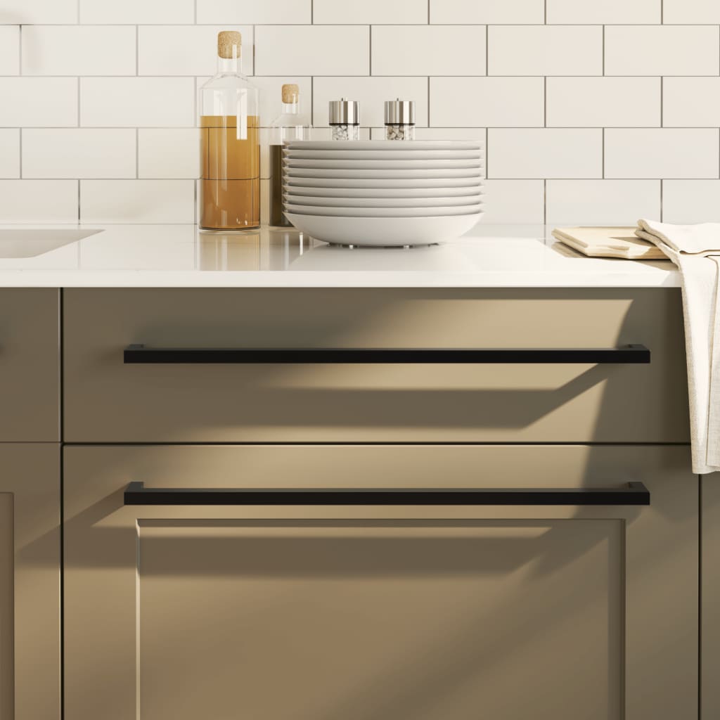 Cabinet Handles 10 pcs Black 480 mm Stainless Steel - Design Hut