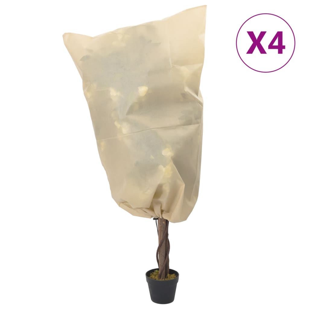 Plant Fleece Covers with Drawstring 4 pcs 70 g/m2 0.8x0.8 m - Sid & Sam