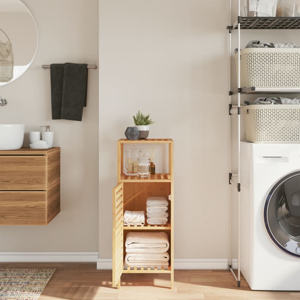 Bathroom Cabinet with Shelf 36x33x87 cm Bamboo - The Home Maker