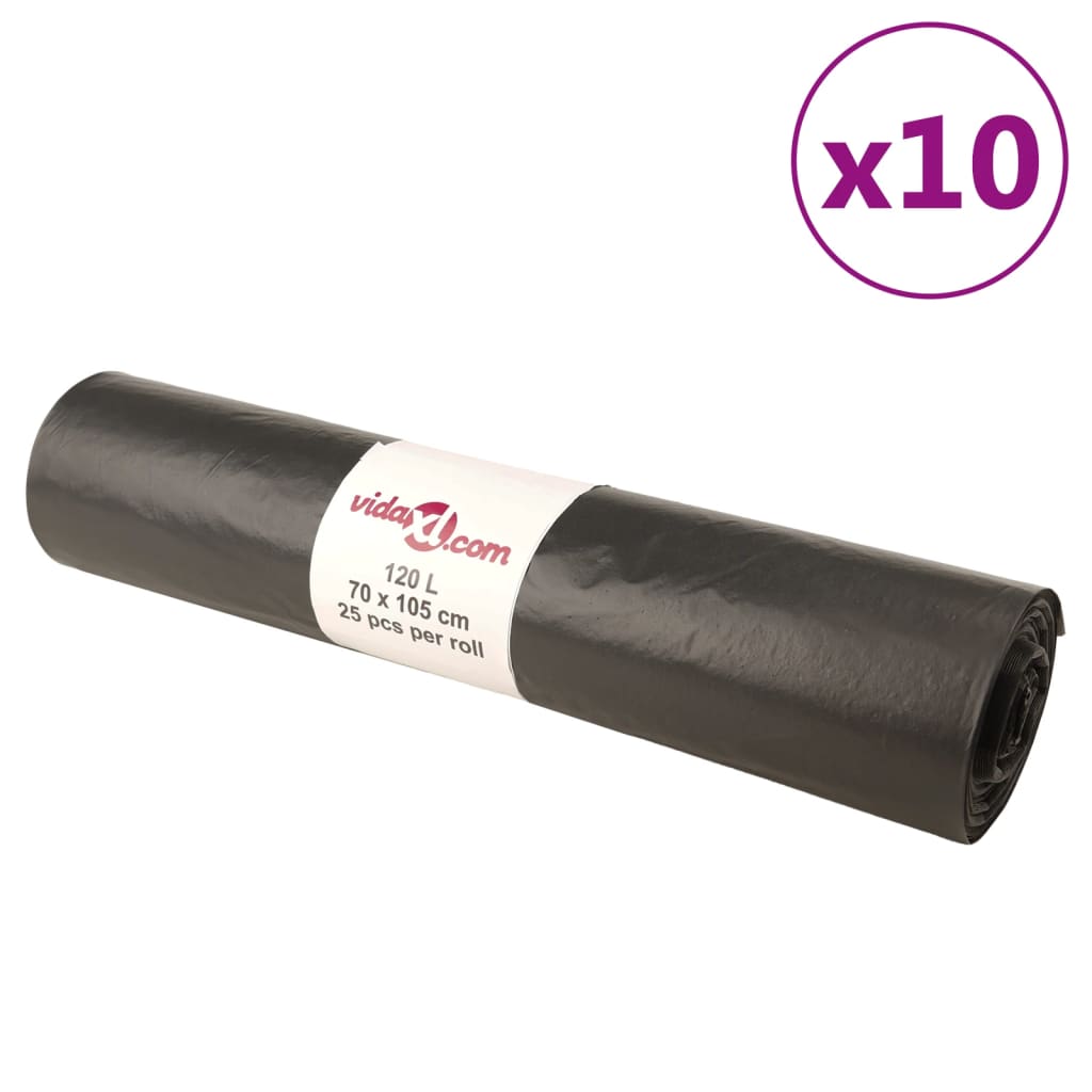 Bin Bags 250 pcs Black 120 L - Tyrell & Tyrell