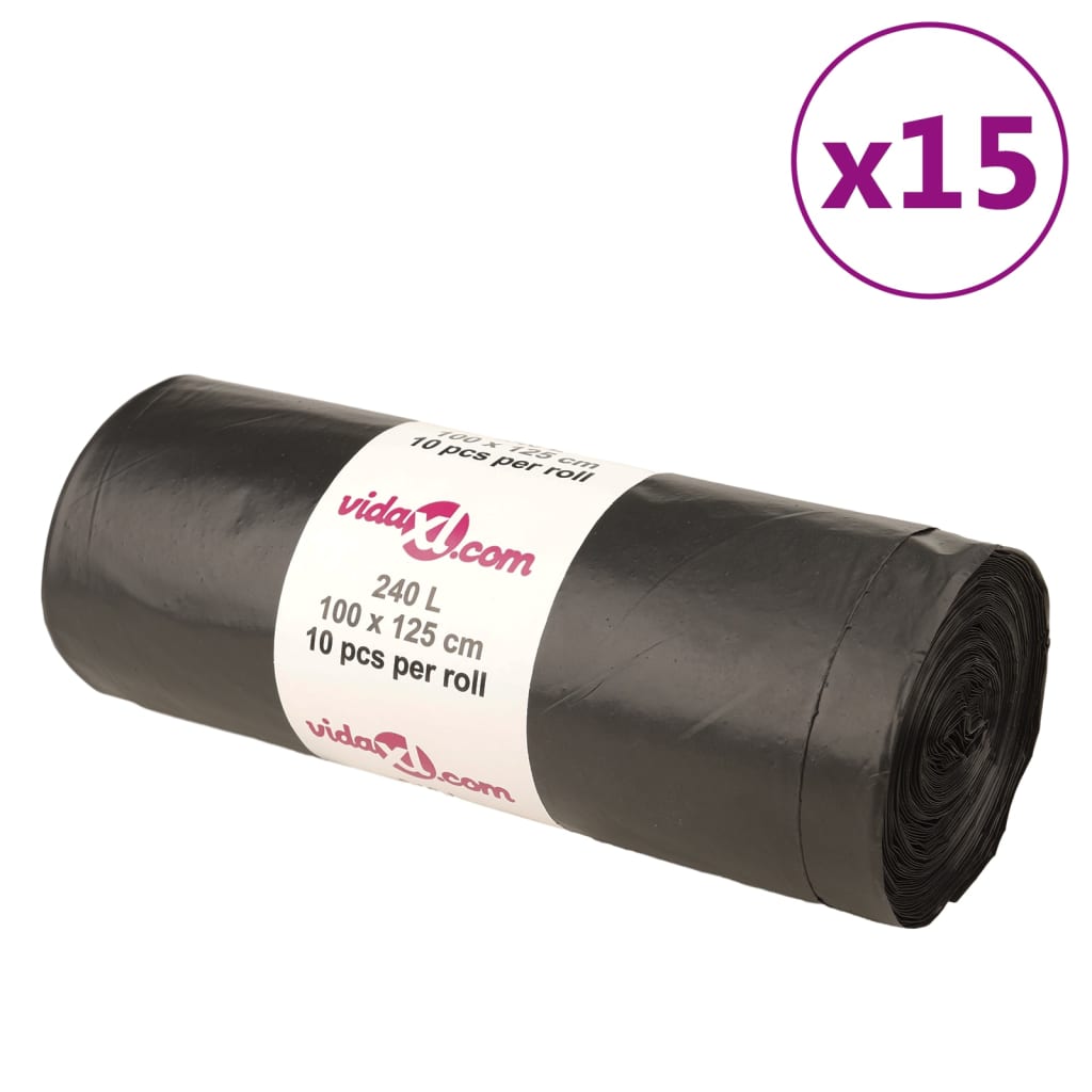 Bin Bags 150 pcs Black 240 L - Sid & Sam