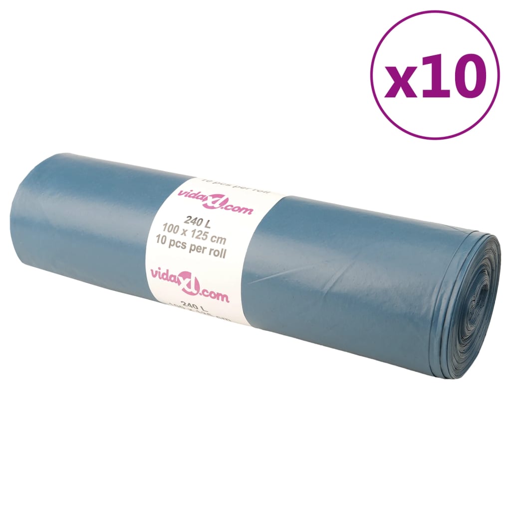 Bin Bags 100 pcs Blue 240 L - Discount Dealers