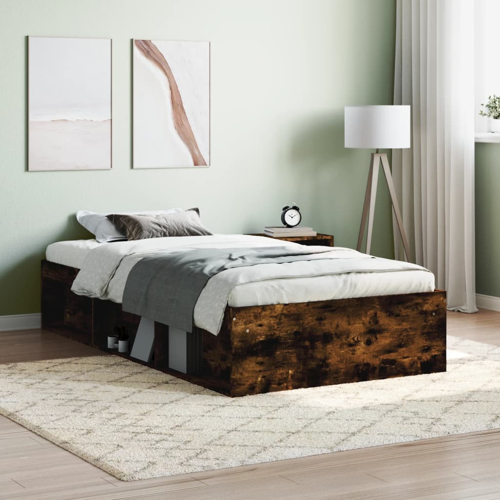 Bed Frame Smoked Oak 90x200 cm - Millennium Furniture