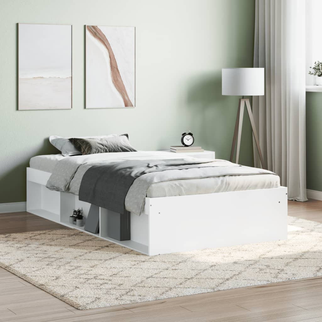 Bed Frame White 90x190 cm Single - The Home Maker