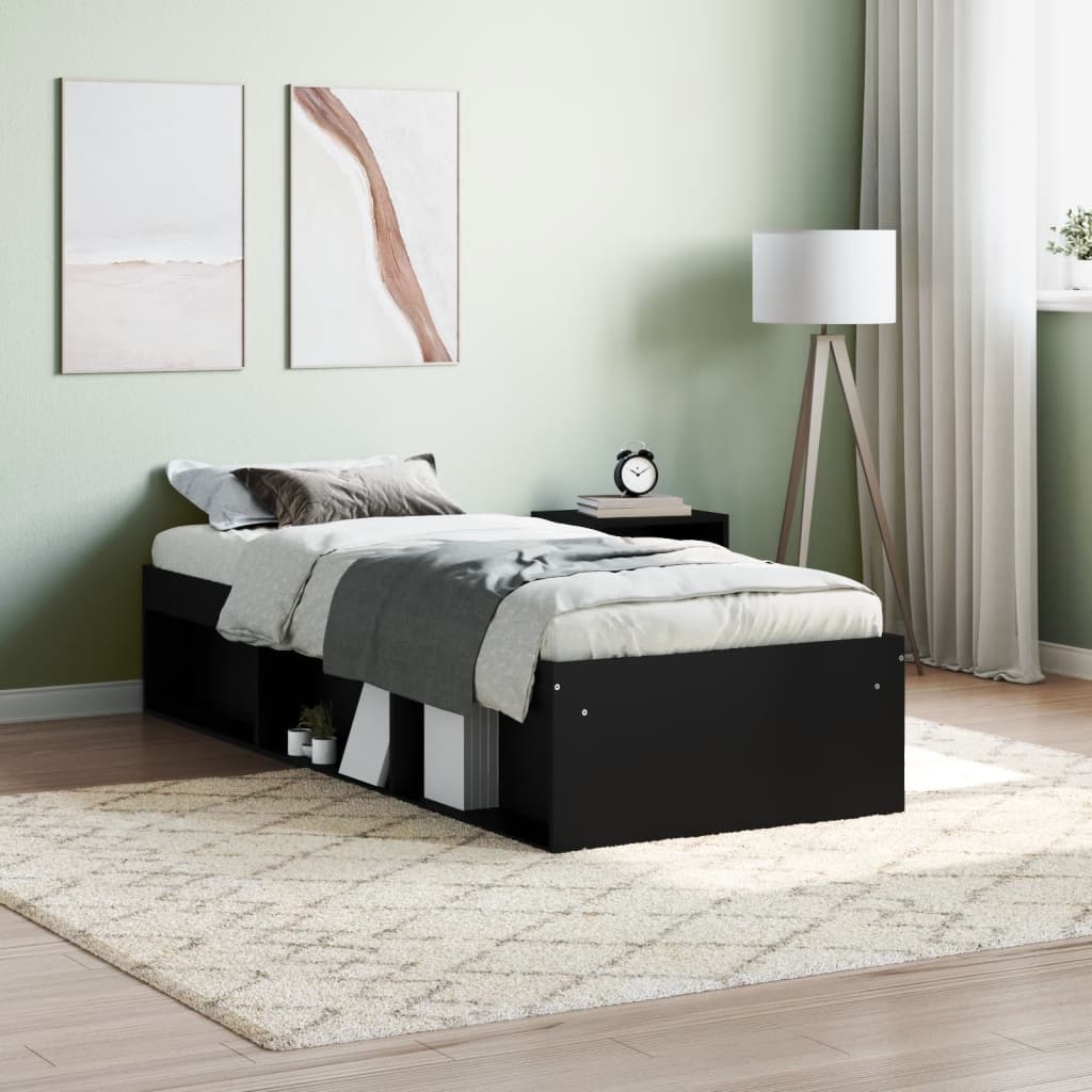 Bed Frame Black 75x190 cm Small Single - Tyrell & Tyrell