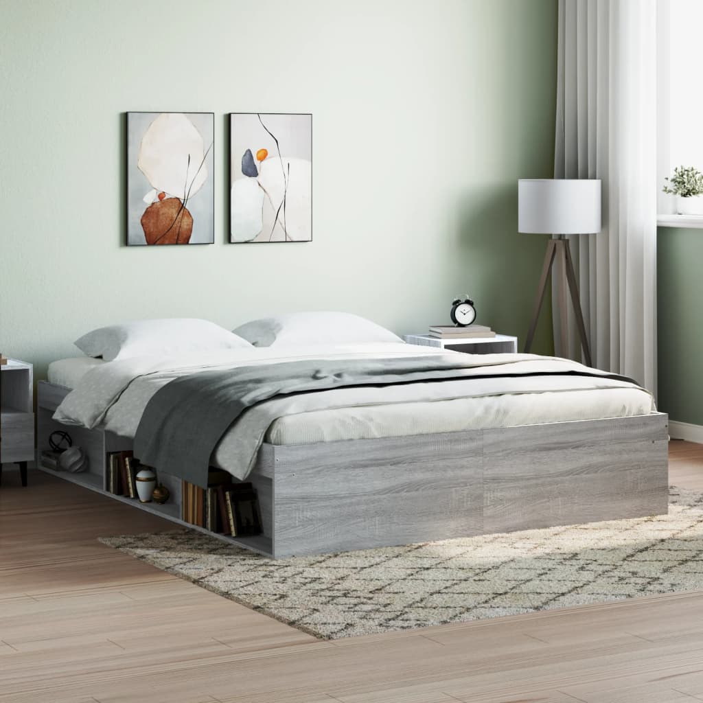 Bed Frame Grey Sonoma 140x200 cm - Sid & Sam