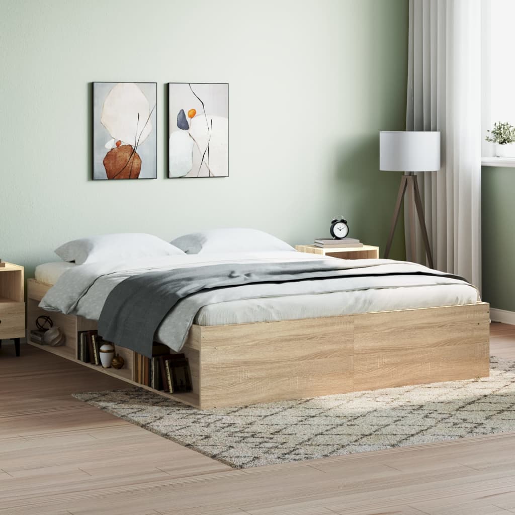 Bed Frame Sonoma Oak 150x200 cm King Size - Millennium Furniture