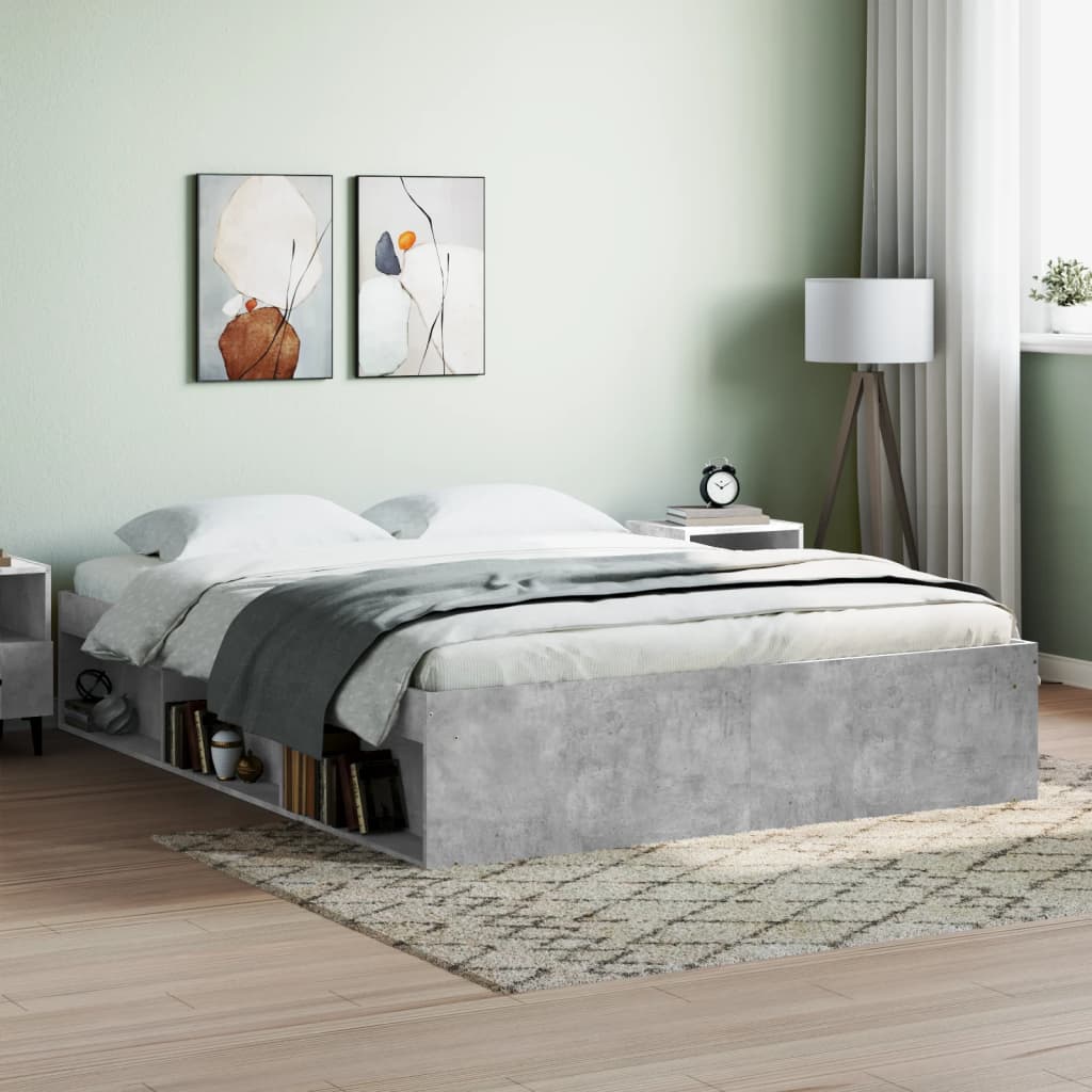 Bed Frame Concrete Grey 160x200 cm - Style and Chic