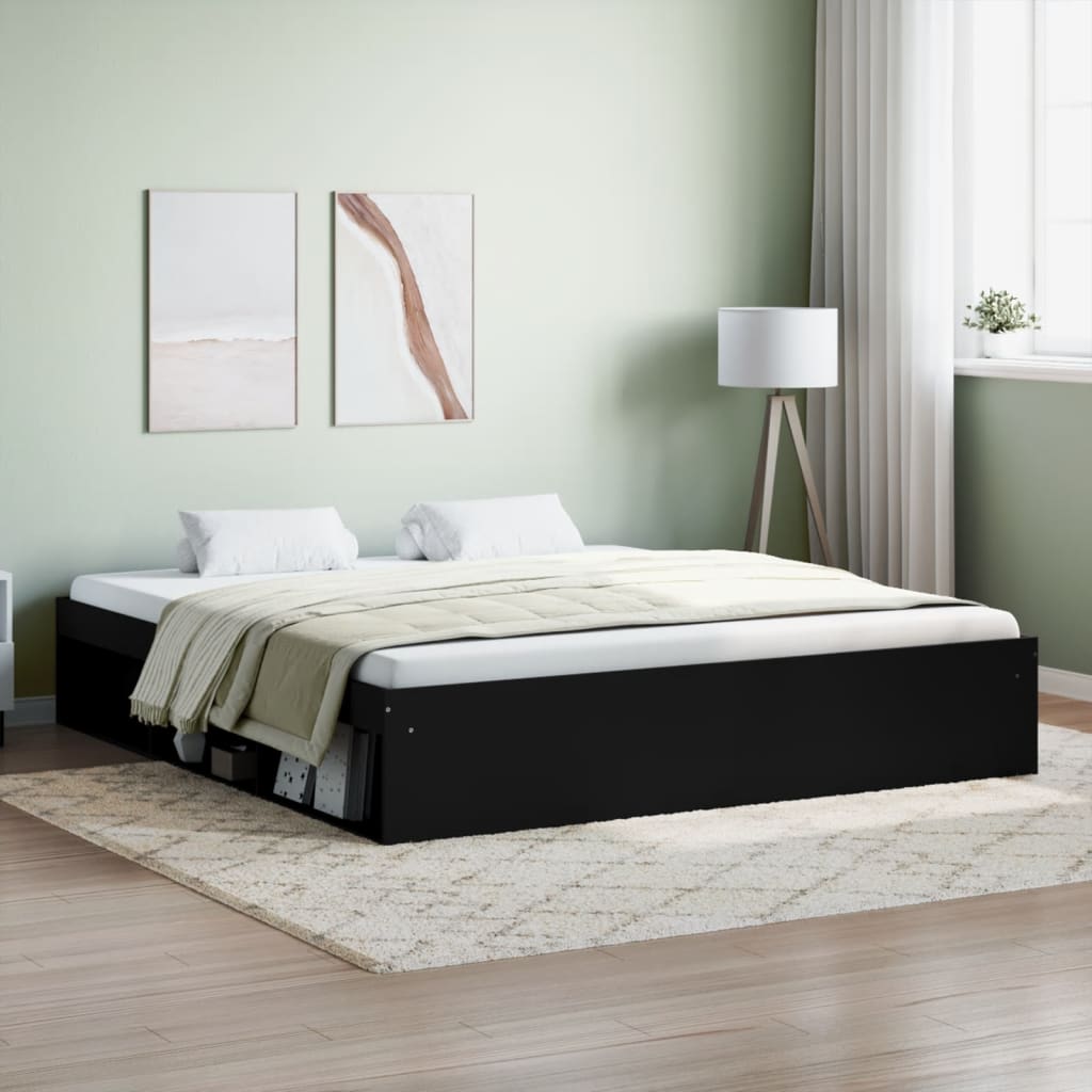 Bed Frame Black 180x200 cm Super King Size - Style and Chic