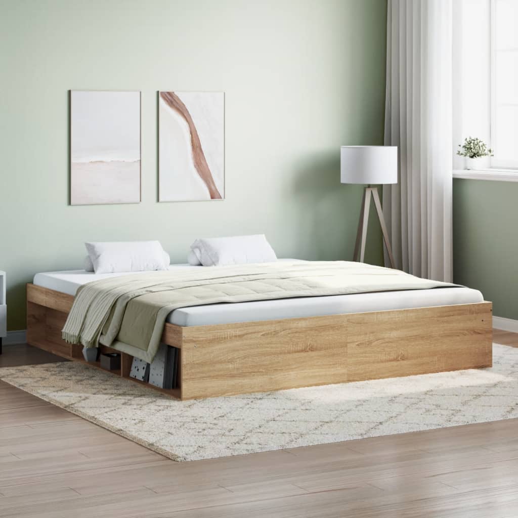 Bed Frame Sonoma Oak 180x200 cm Super King Size - Direct Imports
