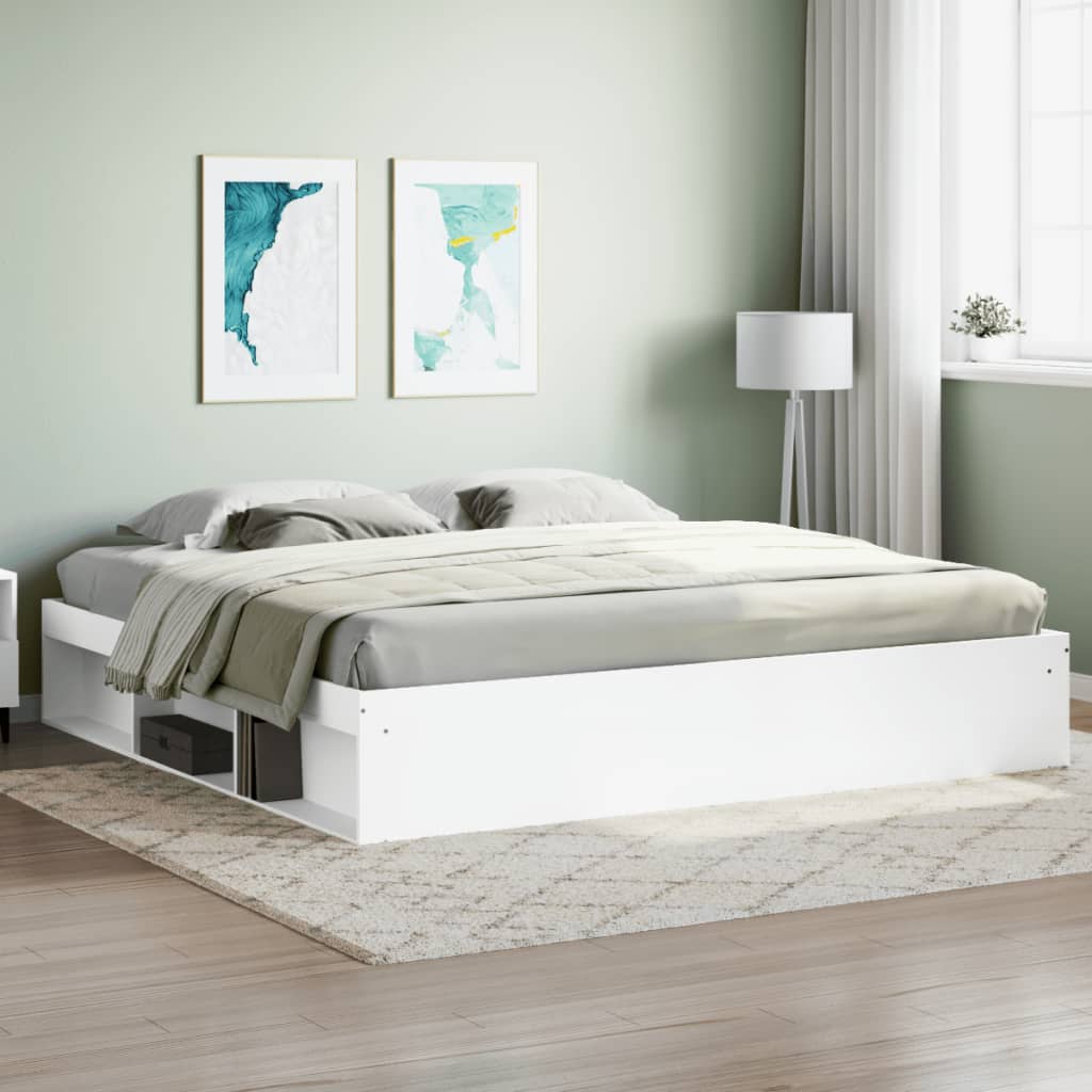 Bed Frame White 200x200 cm - Merkel Designers