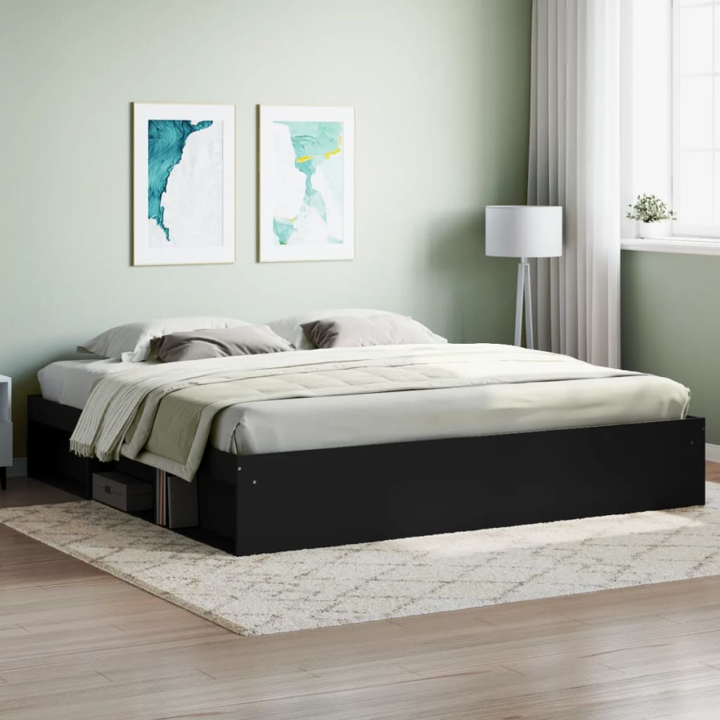 Bed Frame Black 200x200 cm - Casper Homes