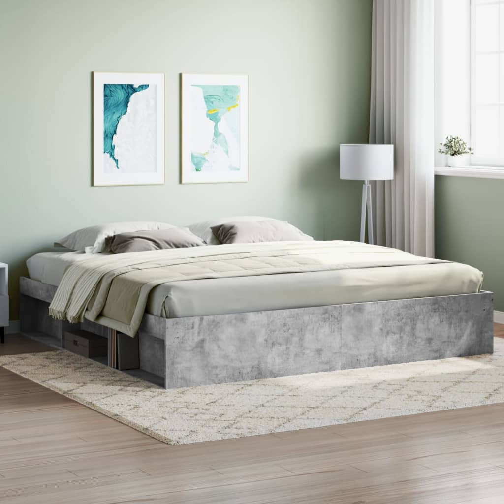 Bedframe Concrete Grey 200x200cm - Sid & Sam