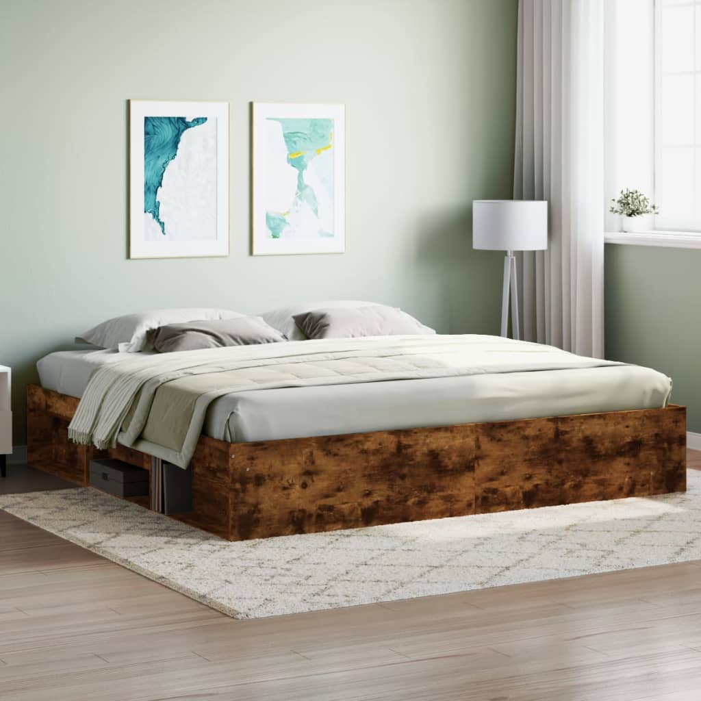 Bedframe Smoked Oak 200x200cm - Direct Imports