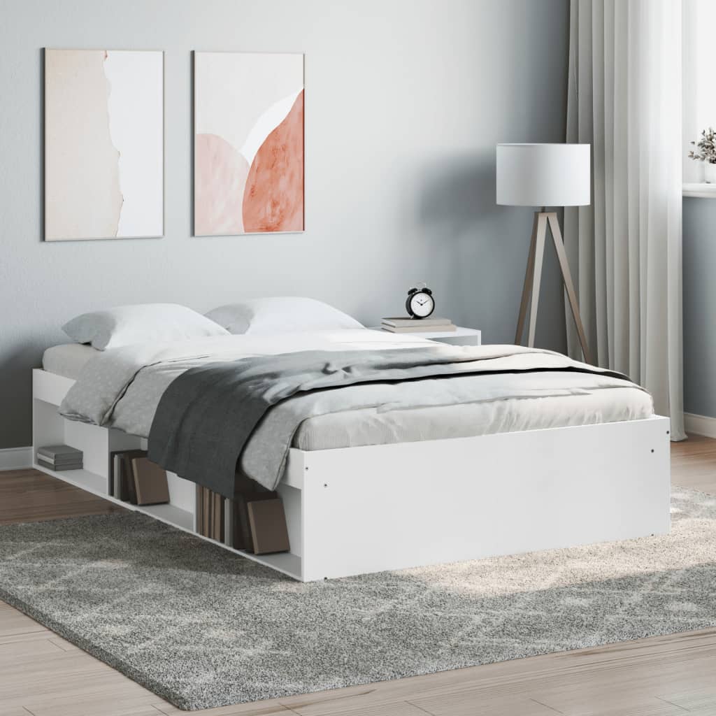 Bed Frame White 120x190 cm Small Double - Millennium Furniture