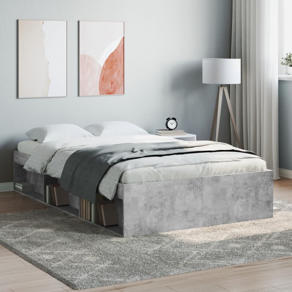 Bed Frame Concrete Grey 120x190 cm Small Double - Discount Dealers