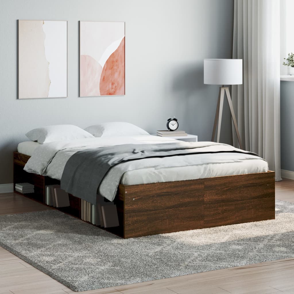 Bed Frame Brown Oak 120x190 cm Small Double - Sid & Sam