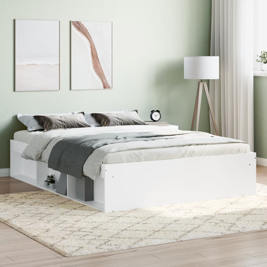 Bed Frame White 135x190 cm Double - The Home Maker