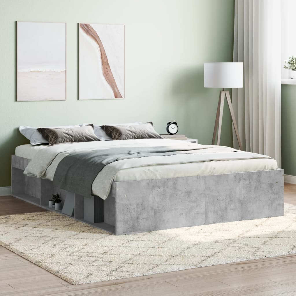 Bed Frame Concrete Grey 135x190 cm Double - Millennium Furniture