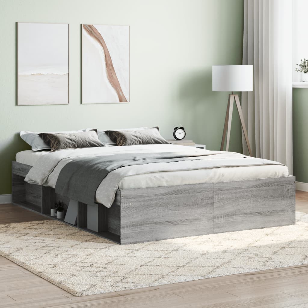Bed Frame Grey Sonoma 135x190 cm Double - Direct Imports