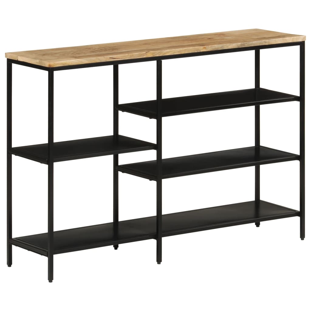 Console Table 110x30x75 cm Solid Rough Mango Wood and Iron - All Things Good