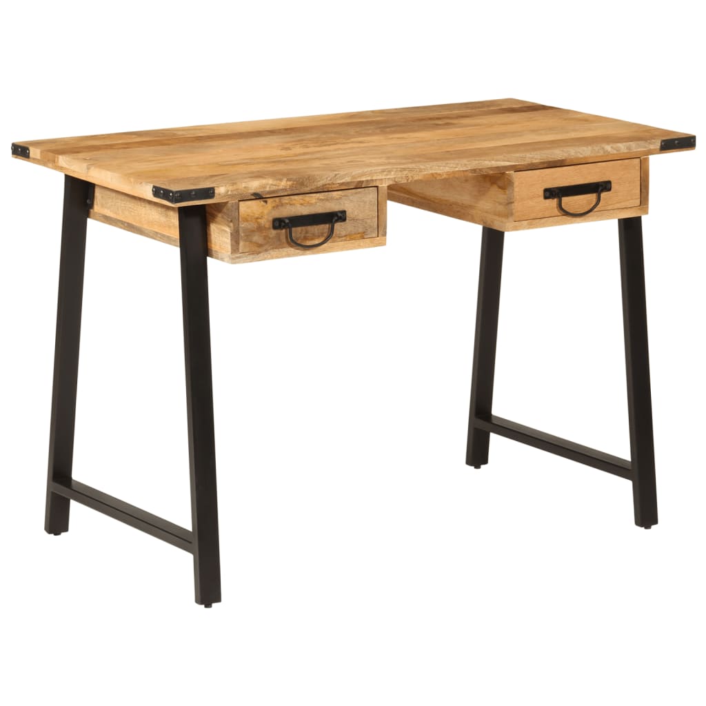 Desk with Drawers 105x55x70 cm Solid Wood Mango and Iron - Style and Chic