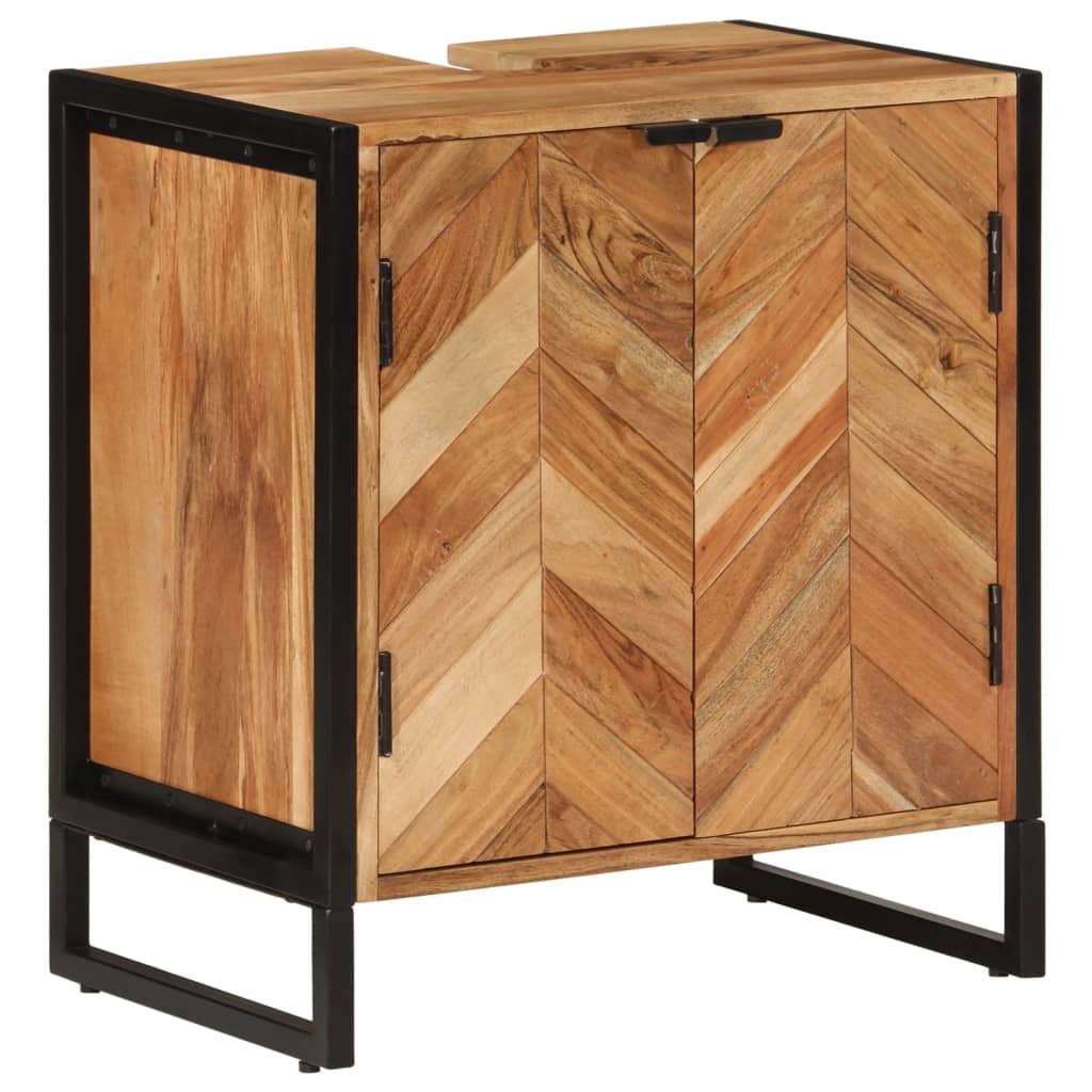 Bathroom Cabinet 55x35x60 cm Solid Wood Acacia and Iron - Casper Homes