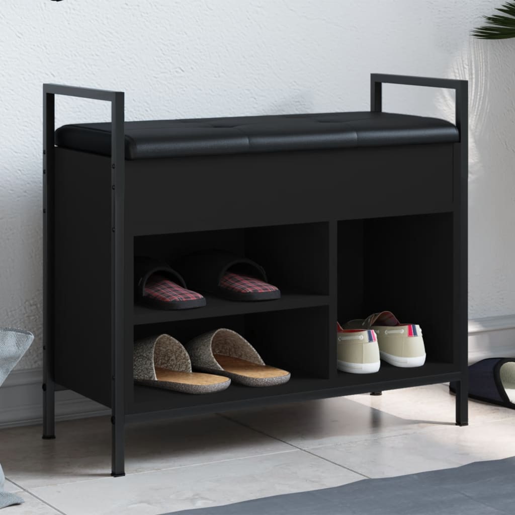 ECLIPSE Medium Shoe Bench Black - The Home Maker