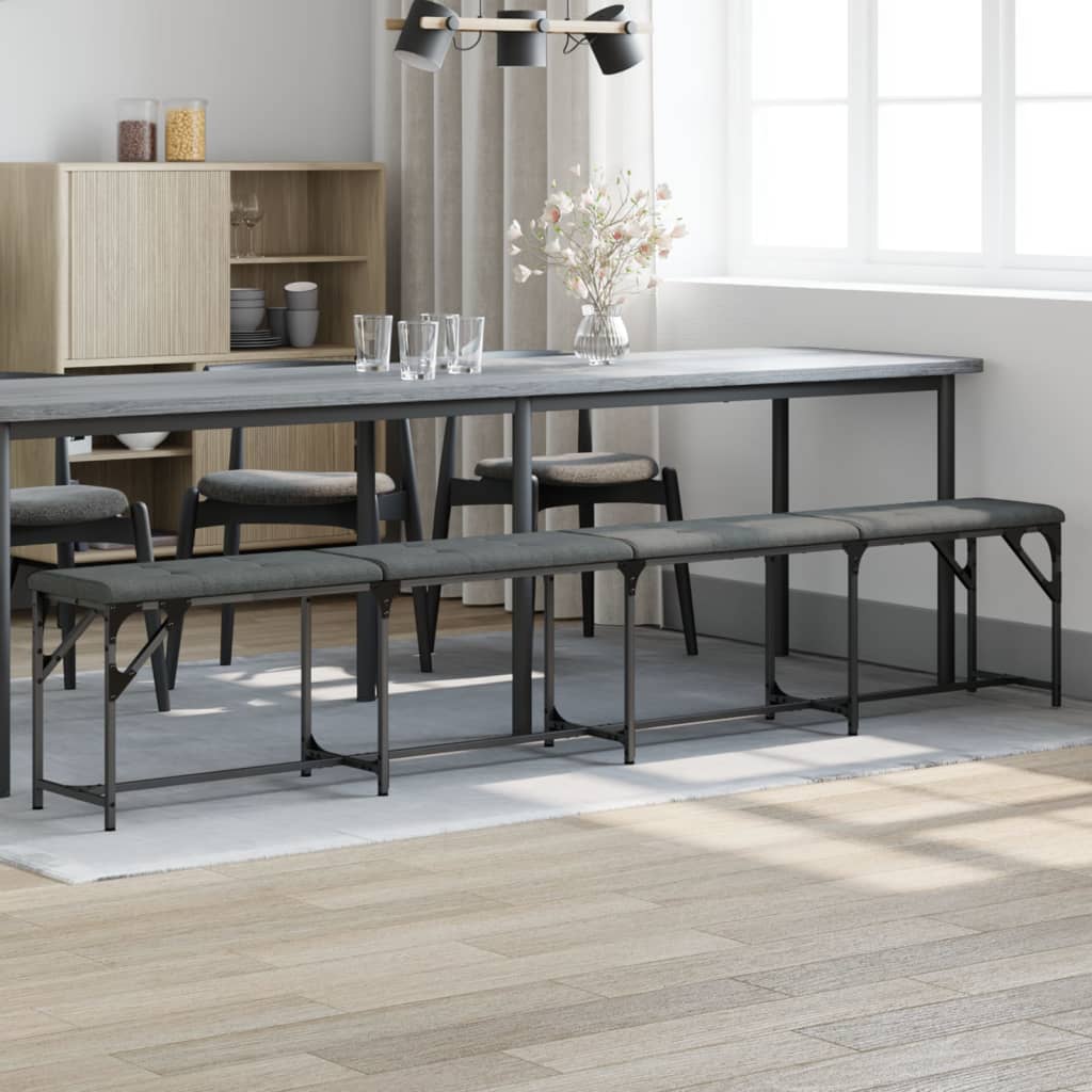 Dining Bench Dark Grey 248x32x45 cm Steel and Fabric - Casper Homes