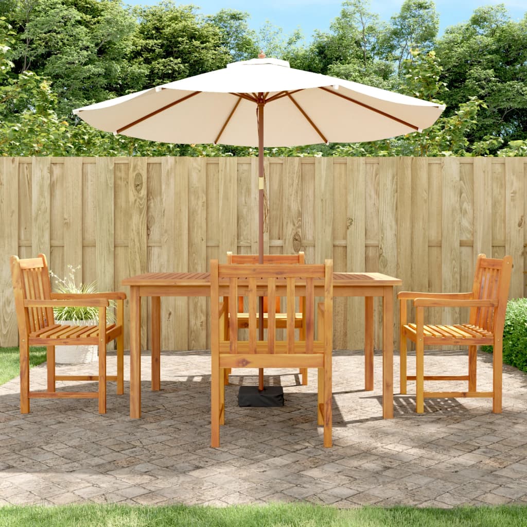 5 Pcs Garden Dining Set Solid Wood Acacia - Unbeatable Bargains